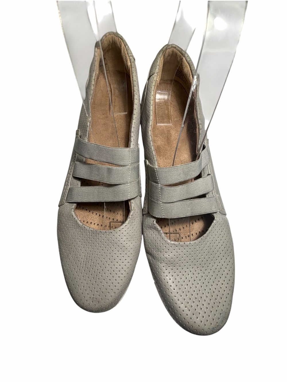 Clarks Daelyn City Slip On Comfort Mary Jane Flats in Light Gray Sz 10